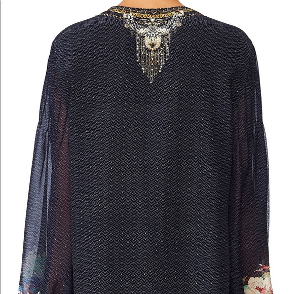 Camilla S Navy & Swarovski embellished Peasant Blouse, lacing “up all night” - Picture 6 of 10